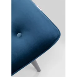 Tabouret Black Vicky velours bleu pétrole 59x37cm