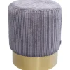 Tabouret Cherry Grey velours cotelé laiton Ø35cm