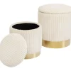 Tabouret Cherry Storage Cord Creme (2/Set)