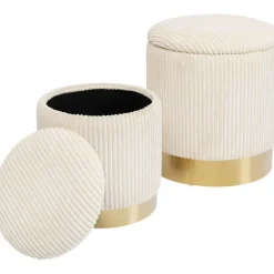 Tabouret Cherry Storage Cord Creme (2/Set)