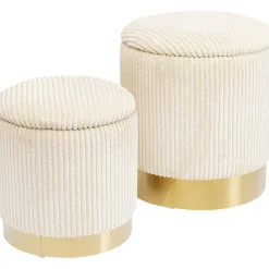 Tabouret Cherry Storage Cord Creme (2/Set)