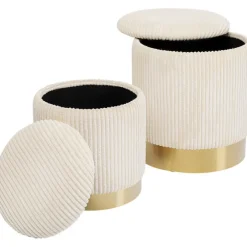 Tabouret Cherry Storage Cord Creme (2/Set)