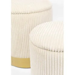 Tabouret Cherry Storage Cord Creme (2/Set)
