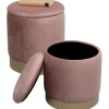 Tabouret Cherry Storage rose - laiton (2/Set)
