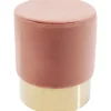 Tabouret Cherry vieux rose laiton Ø35cm