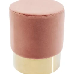 Tabouret Cherry vieux rose laiton Ø35cm