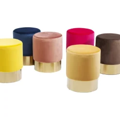 Tabouret Cherry vieux rose laiton Ø35cm