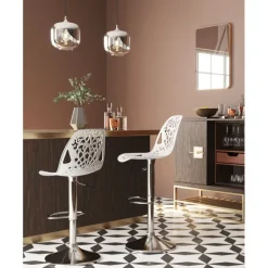 Tabouret de bar Ornament blanc