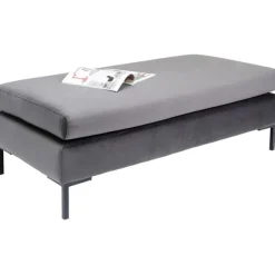 Tabouret Gianni velours gris noir