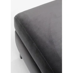 Tabouret Gianni velours gris noir