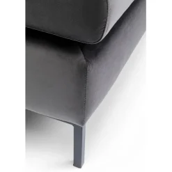 Tabouret Gianni velours gris noir