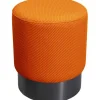 Tabouret Jody orange - Mesh noir Ø35cm