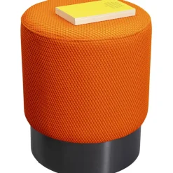 Tabouret Jody orange - Mesh noir Ø35cm