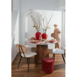 Tabouret Lovely rouge 36x34cm