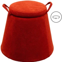 Tabouret Thimble rouge Ø51cm