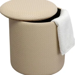 Tabouret Venezia Storage crème Ø40cm