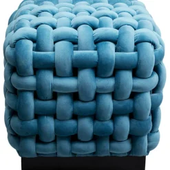 Tabouret Weave Square bleu 47x47cm
