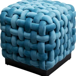Tabouret Weave Square bleu 47x47cm