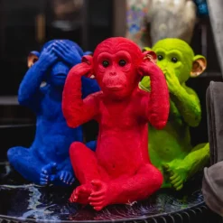 Tirelire Monkey Mizaru bleu