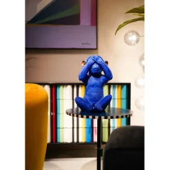 Tirelire Monkey Mizaru bleu