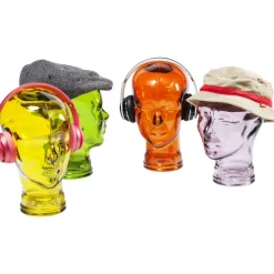 Tête décorative transparente ass. 29cm