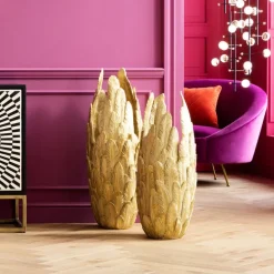 Vase Feathers doré 91
