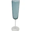 Verre à champagne Cascata bleu