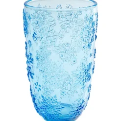 Verre à eau Ice Flowers bleu