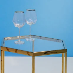 Verre à vin Diamond doré Rim