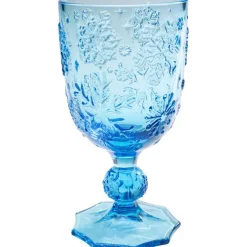 Verre à vin Ice Flowers bleu
