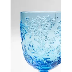 Verre à vin Ice Flowers bleu